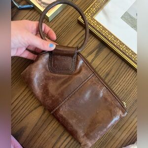 Hobo Sable wristlet clutch; dark brown